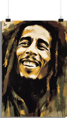 Zdjęcie produktu dla Plakat muzyczny - Plakat Bob Marley - Portret - Plakat legenda muzyki - 61x91cm - Idealny do oprawienia w ramę