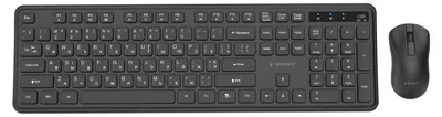 Produktbild von Gembird KBS-WPS-01-CYRL, Volle Größe (100%), Kabellos, RF Wireless, QWERTY, Schwarz, Maus enthalten