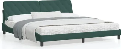 Produktbild von Möbel Bettgestell mit Kopfteil Dunkelgrün 200x200 cm Samt - Klassische Betten 3207944