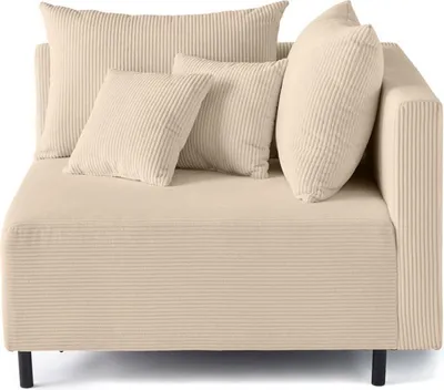 Image de Lisa Design Edinburg - module d'assise d'angle droit - en velours côtelé , Beige