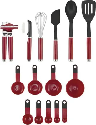 Produktbild von KitchenAid KOX447BXER 15 tlg. Küchenhelfer-Set Rot-Schwarz