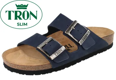 Produktbild von TRON Pampelonne slim Damen Herren Tieffußbett Pantolette dunkelblau Nubukleder - Größe: 37