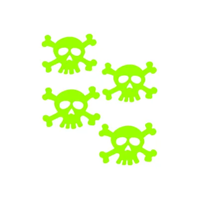 Produktbild von Fluoreszierender Sticker Aufkleber Totenkopf Grün