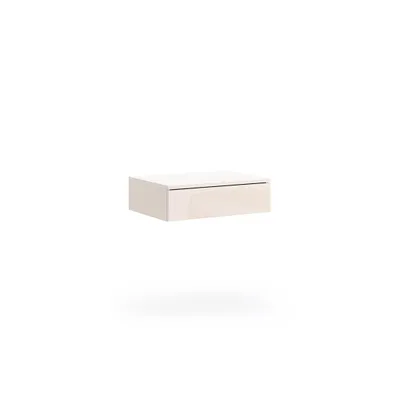 Produktbild von Hängender Nachttisch Hochglanz Kaschmir – Wand-Nachtschrank mit Schublade 55x16x40 cm