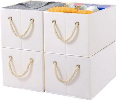 Immagine prodotto di Scatole portaoggetti bianche senza coperchio, 33x23x20 cm, set da 4 pezzi