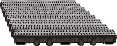 Immagine prodotto di ScarMaxx 8m canale di drenaggio a pavimento A15 115 mm griglia a barre grigio - 13x800x11,5cm
