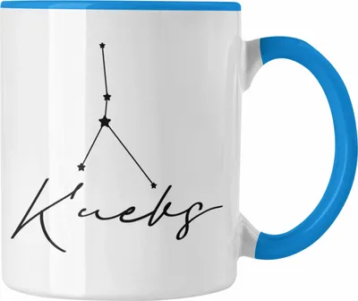 Produktbild von Trendation - Krebs Sternzeichen Tasse Geschenk Horoskop Tierkreiszeichen (Blau)