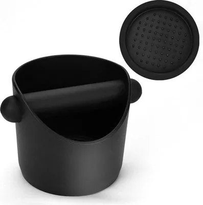 Image de Boîte de tassement Unyqoos® en ABS avec baguette de tassement en silicone et tapis de tassement – grand récipient pour le tassement du café, antidérapant, compatible lave-vaisselle, adapté à la plupart des machines à expresso