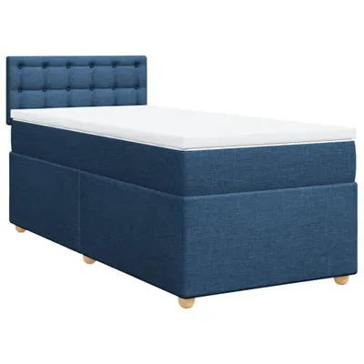 Produktbild von vidaXL Boxspringbett mit Matratze Blau 90x200 cm Stoff
