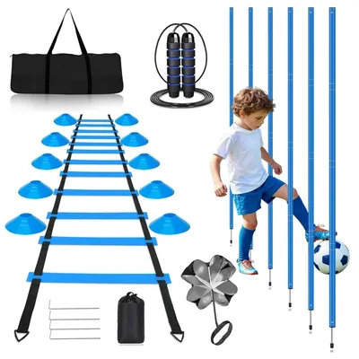 Produktbild von Omgoods – Fußballtrainingsset mit Slalomstangen und Koordinationsleiter