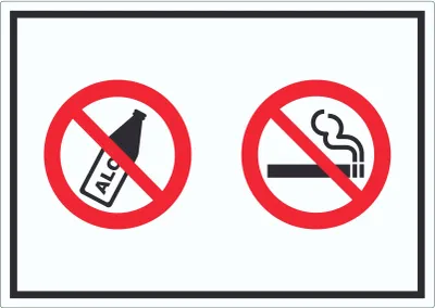 Produktbild von Aufkleber Alkohol Rauchen verboten Symbol A6 (105x148mm)