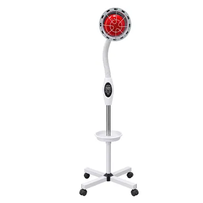Image de LIROMA® Lampe infrarouge 300 W, 10 niveaux de puissance, minuterie 5-60 min, télécommande, réglable jusqu'à 160 cm, rotation 360°, pied à roulettes