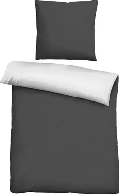 Produktbild von Traumhaft schlafen - Castell - Markenbettwäsche Mikrofaser Bettwäsche 0560500 UNI color: schwarz, size: 1x 200x200 cm + 2x 80x80 cm