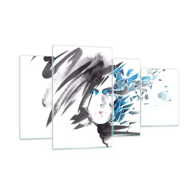 Produktbild von Bilder auf glas - Frau Gesicht Illustration Make-up - 120x70cm - Glasbilder - Wandbilder - Kunstdruck - Wanddekoration aus Glas - Glas Bilder - Wandbild auf Glas - GDL120x70-3020