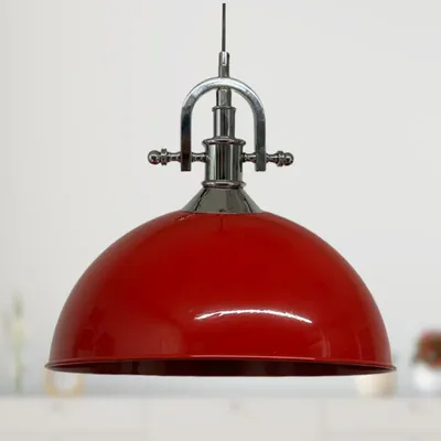 Produktbild von Pendelleuchte Esstisch Industrielle Metall Groß Ø 30 cm, Hängelampe Industriell Lampe Vintage Hängeleuchte, Deckenleuchte,  Pendellampe - Rot