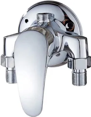 Produktbild von Aunrtb Wandmontierter Einhebel-Brausemischer aus Messing für Badezimmer mit kaltem und heißem Wasser, Chrom