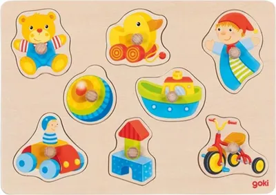 Produktbild von Goki Holz-Steckpuzzle - pädagogisches Spielzeug für Kleinkinder