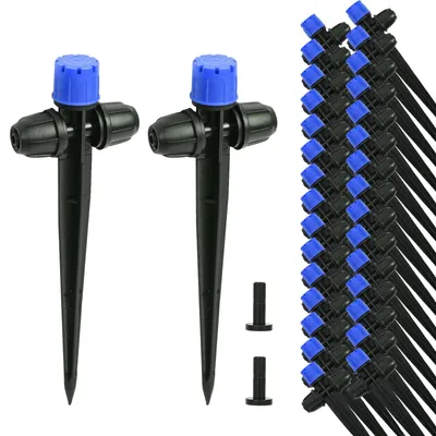 Productafbeelding van 28 stuks druppelirrigatie, instelbare waterstroom voor 1/4 inch slang