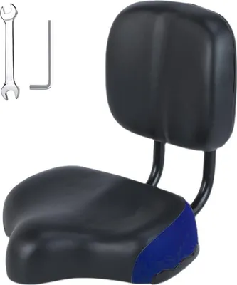 Immagine prodotto di Sella grande per bicicletta, comodo sedile di ricambio, ampio cuscino imbottito con schiuma memory