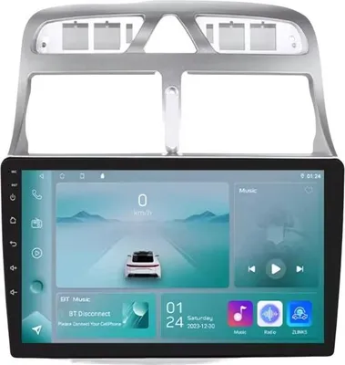 Immagine prodotto di Autoradio con Bluetooth, CarPlay, compatibile con Apple e Android, impianto stereo, navigatore, sistema di navigazione per Peugeot 307 / 307CC / 307SW (2002–2013)