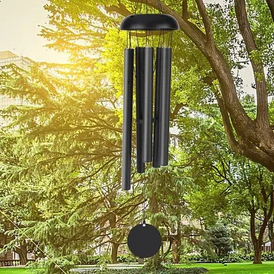 Immagine prodotto di Campanella eolica in metallo da 80 cm con 5 tubi, decorazione classica retrò