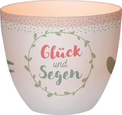 Produktbild von LichterZeit "Glück und Segen" Windlicht aus Porzellan