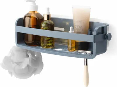 Produktbild von Umbra Duschablage Flex zum Kleben, Duschregal, Kunststoff, Schieferblau, 1021300-1050