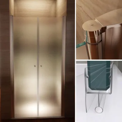 Produktbild von i-flair Duschtür 72-76 cm - Höhe: 185 cm, aus satiniertem 6 mm ESG Sicherheitsglas