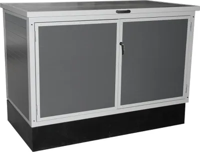 Produktbild von Trend Pool Technikbox Premium inkl. Unterkonstruktion und Medienkonsole | DIY | Paneel RAL 7016 Anthrazit / Rahmen RAL 9006 Weißaluminium | ohne Inhalt