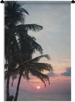 Produktbild von MuchoWow® Wandteppich Wandbehang Palme - Tropisch - Sonnenuntergang 120x180 cm Tapisserie Dekoration Wandtuch - Schlafzimmer - Dekorationen für das Haus