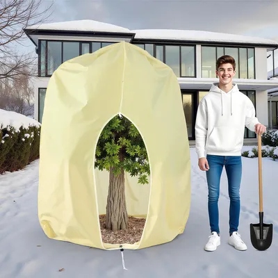 Imagen del producto de Protección para plantas de invierno, transpirable, 200 x 240 cm, reutilizable, resistente al desgarro, para plantas de jardín