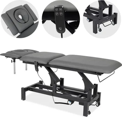 Produktbild von Habys Fortis 5 Ergo | Elektrische Behandlungsliege Therapieliege Massageliege | 5-Segmente | Handfernbedienung Grau-Schwarz | 192 x 68 cm
