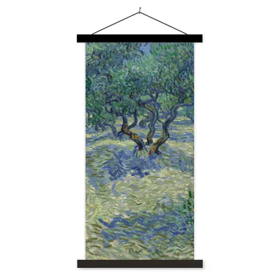 Produktbild von MuchoWow® Textilposter Der Olivenhain - Vincent van Gogh 60x120 cm mit schwarzem Rahmen - Magnete