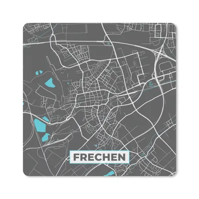 Produktbild von MuchoWow® Mauspad Mousepad Frechen - Stadtplan - Blau - Karte - Deutschland 30x30 cm - Mousepads - Maus Mat - Pad - Mausunterlage - Gaming