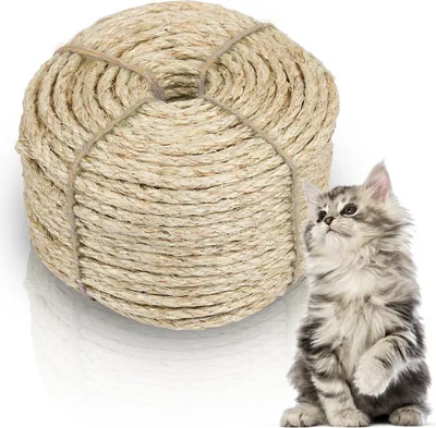 Image de Yakimz corde en sisal corde corde arbre à chat naturel échelle pour chat arbre à chat diff. Longueurs 3000*0.8CM