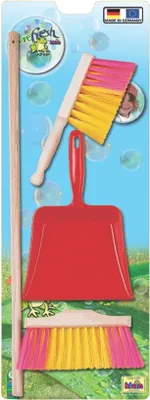 Produktbild von Klein Spielzeug Kehrset aus Holz, 3-teilig, mit 55 cm Besenstiel für Kinder