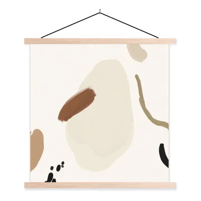 Produktbild von MuchoWow® Textilposter Flecken - Abstrakt - Pastell 40x40 cm mit holzfarbenen Rahmen - Posterleiste