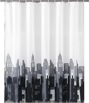 Produktbild von Duschvorhang, 180 x 200 cm, aus wasserdichtem und schimmelresistentem Polyestergewebe, waschbar, mit Haken und beschwertem Saum
