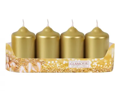 Image de Bougie de l'Avent Nohel Garden rouleau métallique d5x9cm 4pcs
