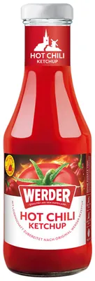 Produktbild von Werder Hot Chili Ketchup 450 ml – Feurig-scharfer Tomatenketchup für Grillgerichte und Burger
