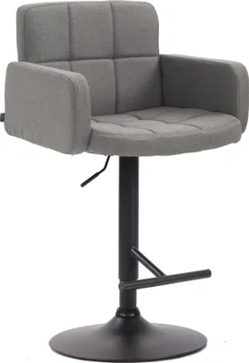 Produktbild von CLP Barhocker Los Angeles, Stoff höhenverstellbar und drehbar grau Gestell Farbe schwarz