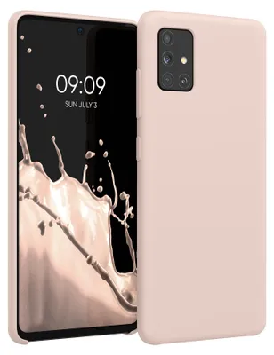 Produktbild von kwmobile Handyhülle für Samsung Galaxy A51 Hülle - Case Silikon - Kabelloses Laden - Schutzhülle Cover in Altrosa matt