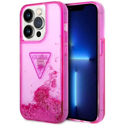 Produktbild von Guess iPhone 14 Pro Hardcase Backcover - Liquid Glitter - Translucent - Fuchsia