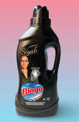Produktbild von Bingo Flüssigwaschmittel Schwarz 2L – Farb- & Faserschutz mit Keratin