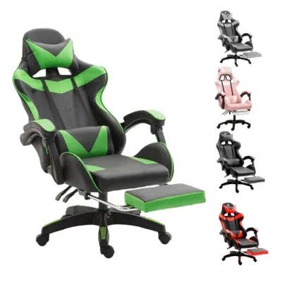 Produktbild von GOTAGEE Gaming-Stuhl Bürostuhl Ergonomischer Gaming Sessel mit Lendenwirbelstütze Fußstütze mit Katzenohren Kopfkissen Höhenverstellbar Schwarz-Grün