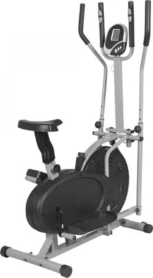 Produktbild von GORILLA SPORTS® Crosstrainer - mit LCD-Monitor, Pulsmessung, 4-Fach Sitz, Verstellbare Widerstand, mit Transportrollen, Silber-Grau - Ellipsentrainer für Zuhause, Ergometer, Stepper, Heimtrainer