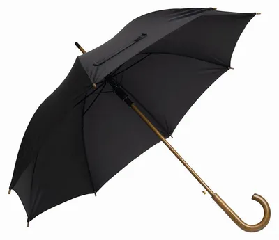 Produktbild von L-Merch - "Boogie" Stockschirm Holzgriff LT5442 (89 cm x 103 cm) (Schwarz)