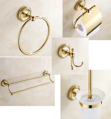 Produktbild von Retro Badaccessoires Set Messing PREMIUM DANAE gold