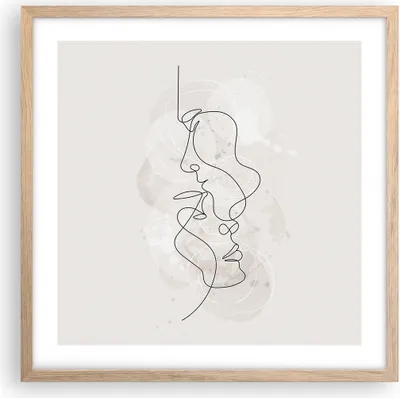 Produktbild von Gerahmtes Poster - Rahmen in heller Eiche - Einzeilig Mann Frau - 50x50 cm - Wand Bild - Wanddeko - Wandbilder - Kunstposter - Wandposter - Bilderrahmen - Bilder - Kunstdruck - P2NAC50x50-4629