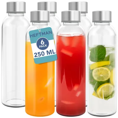 Immagine prodotto di Bottiglie di vetro da 250 ml con tappo - confezione da 6, bottiglie ermetiche